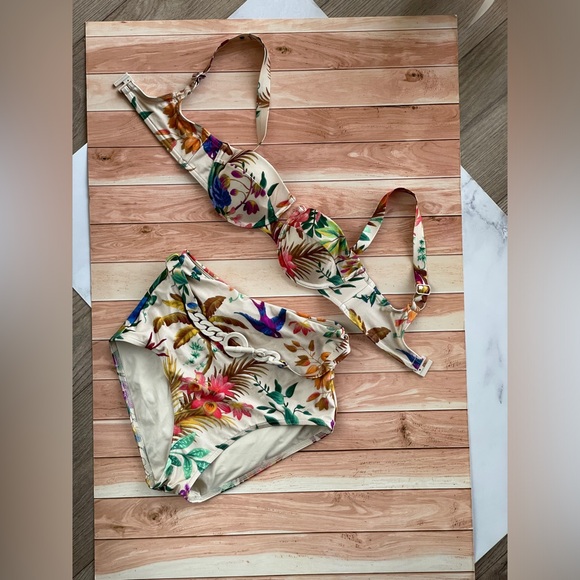 Zimmermann Multicolor Floral set of Bikini and bottom TROPICANA Cream Floral sz1 - Picture 15 of 16